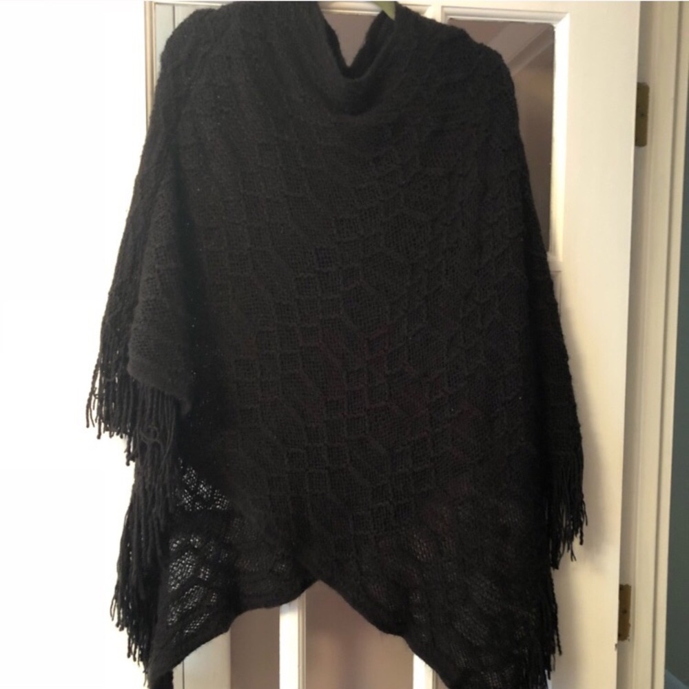 Black sweater poncho!